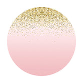 Lofaris Pink And Glitter Dots Round Theme Wedding Backdrop